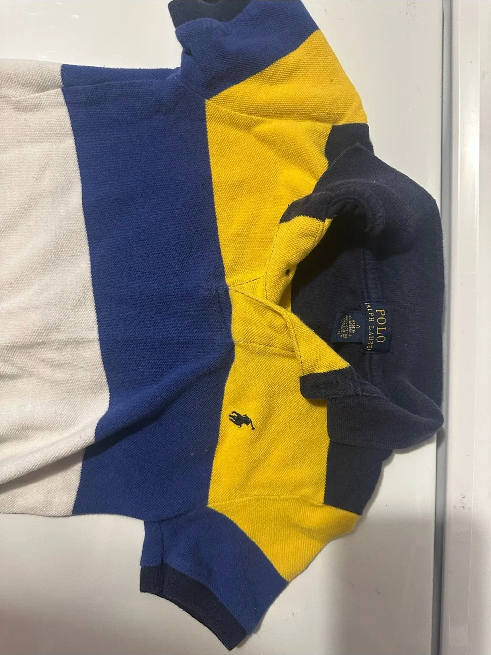 Polo by Ralph Lauren Blue, Yellow & White Striped Kids Polo